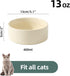 Ceramic Set of 2 Cat Bowls, Food and Water Bowls for Cats, Kitty, 2pcs Cat Dishes, Cat Feeder(5.1inch, 2 x Beige Bowls)...