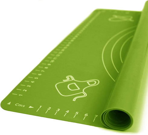 Silicone Baking Mat for Pastry Rolling Dough with Measurements, 19.7" x 15.7" BPA Free Non stick and Non Slip Green Table Sheet Baking Supplies fo...