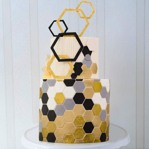 Mity rain Hexagon Cookie Cutter - Geometric Multicutter- Football Cake Fondant Cutter - 3 Size,Hexagon Biscuit Cutters,Novel Creative Cake Decorat...