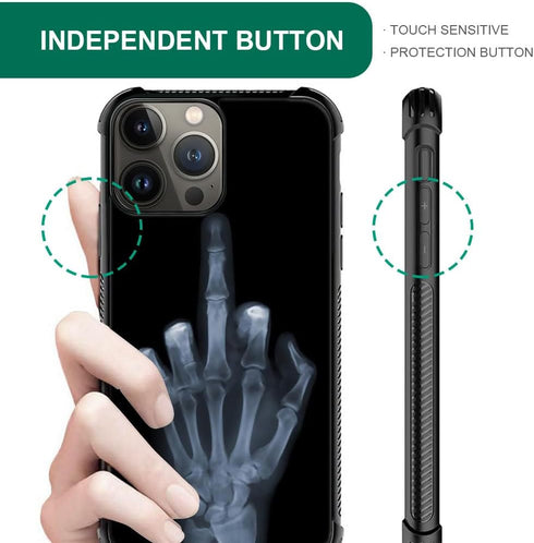 ZHEGAILIAN Case Compatible with iPhone 15 Pro Max,Skull Hand X-ray 15 Pro Max Cases for Men/Boys,UNBreak Reinforced Corners Back Cover Soft TPU Bu...