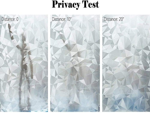 NIVIY 3D No Glue Static Cling Window Films Privacy Cut Glass Window Sticker for Bathroom Office Kitchen Window Decor 17.7"x 78.7"...