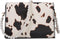 Cow Print Clutches Pearl Strap Evening Purse Mini Handbag Crossbody Bag...