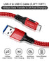 USB A to USB C Cable 3.3ft+10ft (Red), 10Gbps Data Transfer and 60W 3A Fast Charging Cable, USB C 3.1/3.2 Cable for Samsung Galaxy S22 S21 S20 S10...