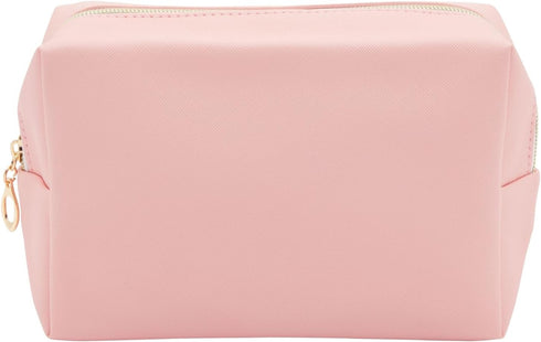 3 Pack Faux Leather Makeup Bag with Zipper, Travel Cosmetic Pouches (3 Pastel Colors)...