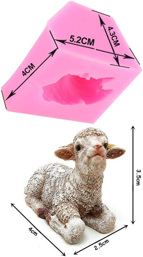 Tiny Size 3D Sheep Silicone Candle Mold Goat Mold Polymer Clay Molds DIY Chocolate Candy Fondant Gumpaste Mould Cake Decorating Tools...