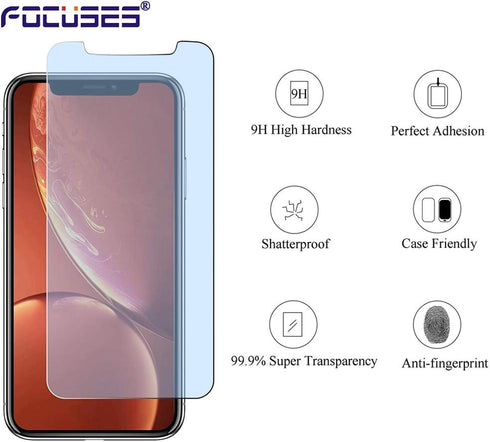 iPhone 11 Screen Protector, iPhone XR Screen Protector, Anti Blue Light Tempered Glass Film for iPhone XR & iPhone 11,3-Pack...