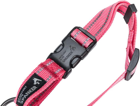 EXCELLENT ELITE SPANKER Reflective Dog Collar Classic Breathable Nylon Adjustable Pet Collar with Quick Release Buckle for Boy Girl Male Female Pu...