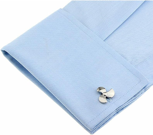 Propeller Plane Aviation Pilot Father Dad Presentation Gift Cufflinks (Fan Silver)...