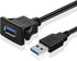 TNP USB 3.0 Flush Mount Cable w/Buckle (Square) Dashboard Panel Dash Mount 1 Port USB Socket Plug Jack Connector Extension Wire Cord Water Resista...