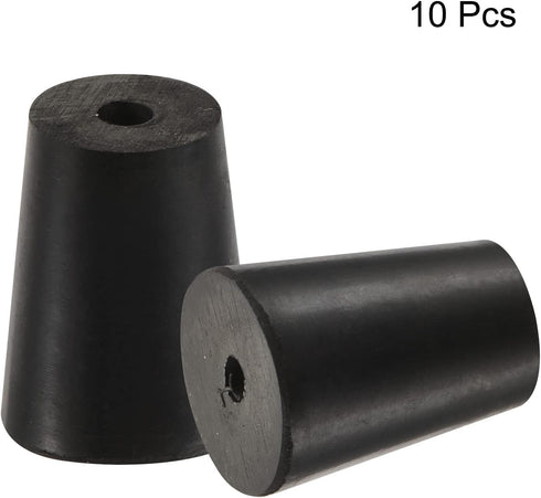 MECCANIXITY Rubber Tapered Plug 14mm to 19mm with Hole Test Tubes Bungs Stopper Black for Lab Home 10 Pieces...