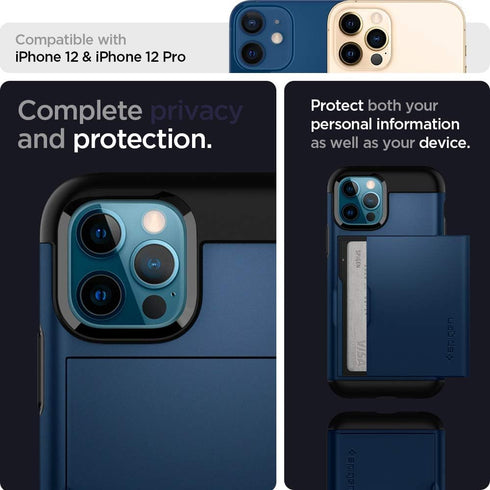Spigen Slim Armor CS Designed for iPhone 12 / Designed for iPhone 12 Pro Case (2020) - Navy Blue...