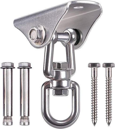 SELEWARE Stainless Steel Swing Hanger Heavy Duty Ceiling Swing Mount Free Swivel Swing Hook Swing Hardware Kit for Yoga Swing Hammock Chair Porch ...