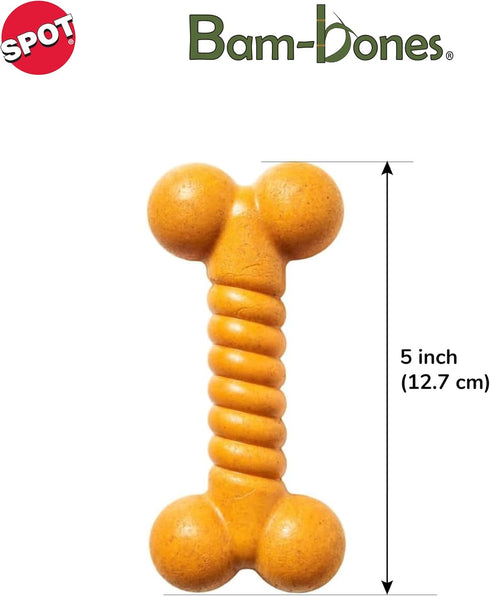 SPOT Bam-Bones Twist Bone - Made with Strong Bamboo Fiber, Durable Long Lasting Chew Toy for Light to Moderate Chewers for Dogs & Teething Puppies...