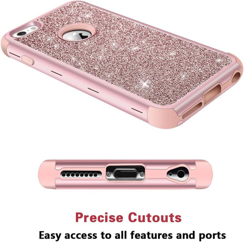 Hython Compatible with iPhone 6/6s Case, Heavy Duty Full-Body Defender Protective Case Bling Glitter Sparkle Hard Shell Hybrid Shockproof Rubber B...