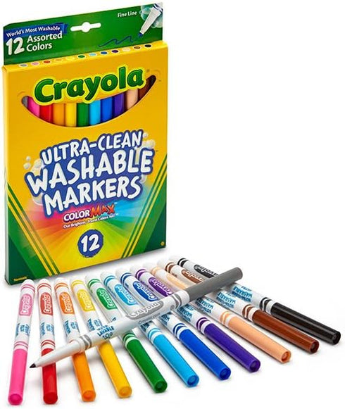 Crayola Fine Line Markers, Washable Markers, 12 Count...