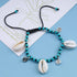 Boho Turquoise Bead Ankle Bracelet Silver Coin Pendant Anklet Bracelet Vintage Cowrie Chain Anklet Turquoise Braided Rope Anklet Foot Chain Jewelr...