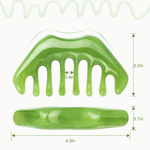 Handheld Massage Comb for Scalp and Meridian Therapy - Natural Resin Guasha Scraping and Multi-Functional Head Massager Tool for Relaxation, Acupo...