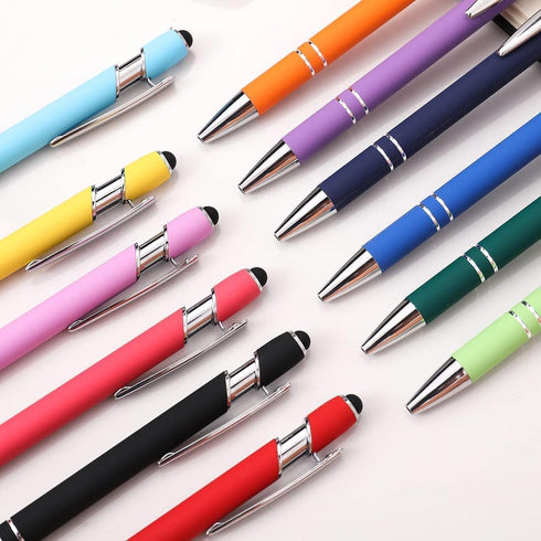 20Pcs Ballpoint Pen with Stylus Tip, Soft Touch Click Metal Pen, Metal Stylus Pen for Touch Screens, 1.0 mm Black Ink (Mixed Color)......