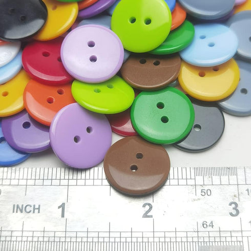 Libiline 3/4"(20mm) Mix Lots 100pcs Resin Button Solid Color 2Holes Craft Clothes Sewing Cards Making Sweater Shirt (3/4"(20mm), Multi-colored)...