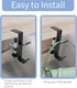 Desk Mount Bag Holder Hook Clamp-On Backpack Hanger Portable Desk Mount Headphones Holder Reduce Desk Clutter for Table Desk, Under Counter (Black...