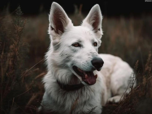 IPISSOI DIY Diamond of Painting Kits White Shepherd Full Drill Round Diamond Embroidery Cross Stitch Mosaic Crystal Rhinestone Arts and Crafts Gem...