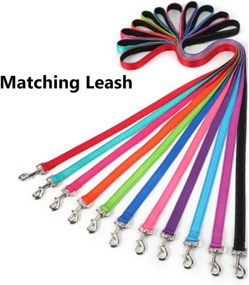 Reflective Dog Collar with Metal Buckle, Soft Sturdy Nylon Dog Collars with Quick Release Buckle, Adjustable Pet Collars with with ID Tag Ring for...