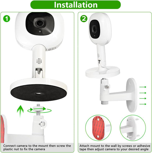 Adjustable Baby Monitor Wall Mount Compatible with Nanit Pro Smart Baby Monitor & Flex Stand, Baby Camera Wall Mount with Perfect View Angle and E...