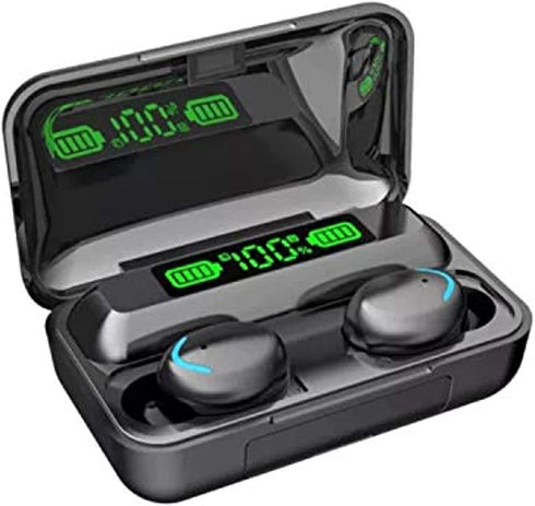 F9 True Wireless Earbud with Power Bank with Bluetooth Version 5. 1 Earbuds Portable case Charging, Sport Design, Built in Microphone (Black)...