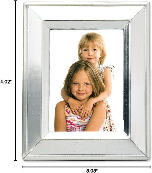 Lawrence Frames Brushed Silver Plated Metal Picture Frame, 2x3...
