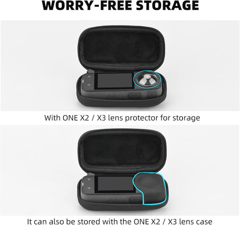 Carrying Case for Insta360 X3, Portable Storage Bag Lens Protective Cover Hard Shell Protector Travel Case with wrist strap for Insta360 ONE X X2 ...