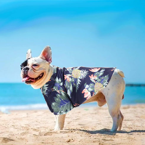 Pack of 4 Hawaiian Dog Shirt Summer Breathable Pet Clothes Dog Sweatshirts Cool Coconut Tree Pineapple Beach Dog Shirts for Small Medium Large Dog...