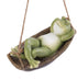 Frog Statues for Garden Outdoors Hanging Sleeping Frog Sculptures Swing Home Décor...
