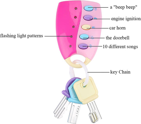 VBESTLIFE Funky Toy Keys for Toddlers and Babies, Baby Toy Smart Key Remote Car Control Musical Pretend Play for Kids Education Toys()...