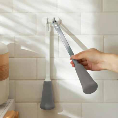 Grey Long Handle Cleaning Sponge Brush decontamination Sponge Cup Brush Multifunctional Household Cleaning Brush Suitable for Cups, Bottles, Glass...