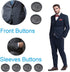 22 Pieces Real Horn Buttons Set for Blazers Suits Coats 15MM 20MM Natural Black Buffalo Horn Blazer Buttons Suit Buttons for Men (Black)...