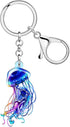Anime Sea Turtle Keychain Acrylic Octopus Jellyfish Crab Whale Shark Ocean Animal Key Chain Accessories for Women Girl...