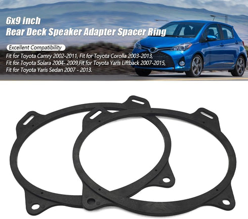 6x9 Inch Rear Deck Speaker Adapter Spacer Ring Fit for Camry 2002-2011 Corolla 2003-2013 Solara 2004-2009 Yaris Liftback 2007-2015 Yaris Sedan 200...