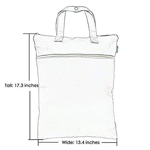 Teamoy Travel Hanging Wet Dry Bag Organizer (17.3 x 13.4 inches) with Two Compartments for Cloth Diaper, Laundry, Swimsuits and More, Easy to Hang...