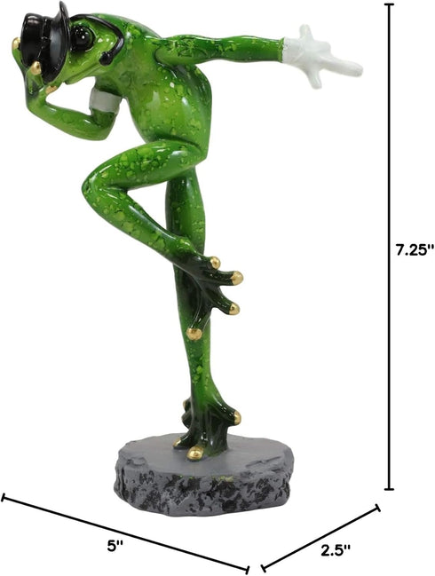 Ebros Froggie Jean Moonwalk Toad Frog Pop Star Dancer Statue Famous Michael Personification Amphibian Toads Frogs Pond Swamp Rainforest Animal Dec...