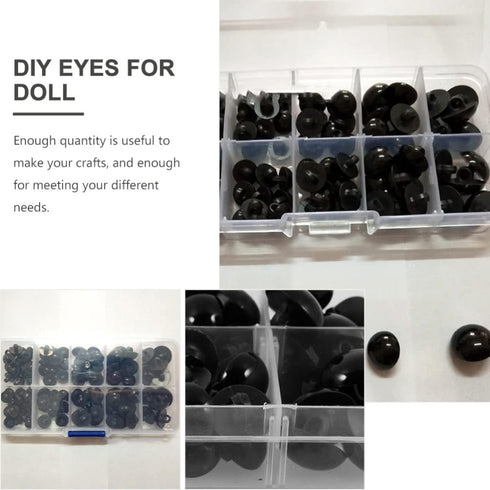 EXCEART Plastic Black Safety Eyes Half Ball Mushroom Buttons Sewing Buttons Eyes Craft 100 Pcs...