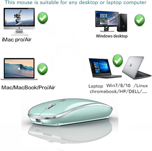 Wireless Mouse for MacBook Pro MacBook Air MacBook Laptop Mac iMac Desktop Computer Chromebook Win7/8/10/11 PC HP Dell Laptop (Blue)...