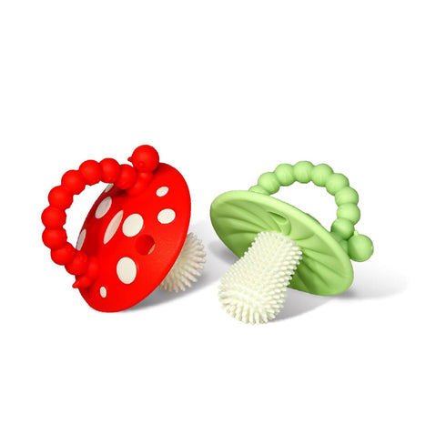 RaZbaby Chompy Teether for Infant & Baby 3M+ Teether Toy with Massaging Bristles for Teething Relief Pacifier - Soothes Sore Gums - Hands-Free & E...