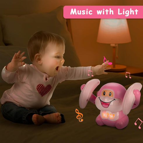 Universal Baby Toys for 0-36 Month Crawling Monkey Toys Tummy Time Toy, Interactive Dancing Walking Toy with Light & Music, Infant Toys 0-3, 6-12 ...
