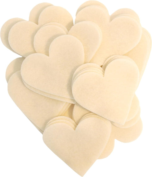 5 inch Stiff Felt Hearts 12pc - Cream...