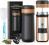 Classic Portable French Press Coffee Mug 12 oz with Carry Loop, Stainless Steel French Press Coffee Maker, BPA Free Great for Camping and Travel...