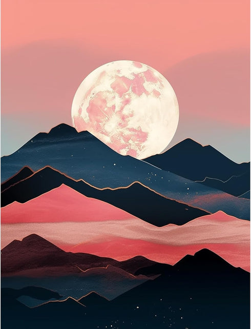 AILIBUT Diamond Art Kits for Adults Abstract Mountain Landscape Moon DIY 5D Diamond Art Painting Kit Gem Art for Adults Paint with Diamonds for Ho...