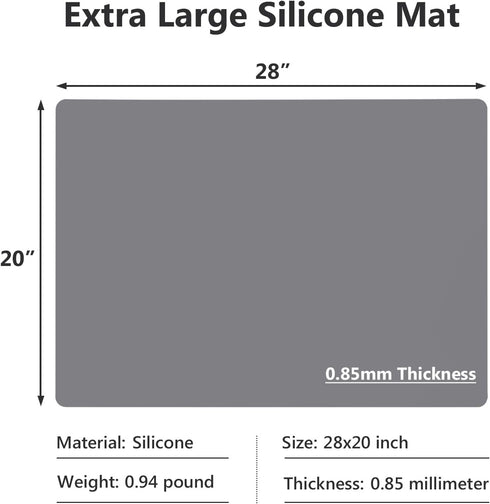 Gartful Extra Large Silicone Mats for Countertop, 28" by 20" Multipurpose Mat, Counter Table Protector, Desk Saver Pad, Placemat Nonstick Nonskid ...