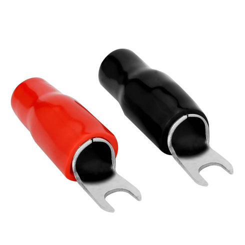 Conext Link 20pcs Barrier Spade Fork Terminal Connector 4 GA AWG Gauge Crimp Red Black Boot ?16554?...