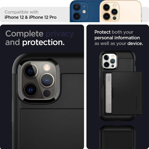 Spigen Slim Armor CS Designed for iPhone 12 / Designed for iPhone 12 Pro Case (2020) - Black...