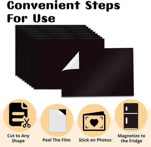HTVRONT Magnetic Sheets with Adhesive Backing - 10 Pack 4x6 Magnet Sheets with Adhesive,Easy to Cut Flexible Adhesive Magnetic Sheets for Dies Sto...